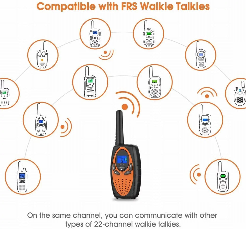Way for Range Adults, Women Cruise Noise Kids FRS Walki Ship for Talki Free Long 1) Camping Cancelling with in Walkie Radios /Hands Talkie (Orange Two Hiking 2