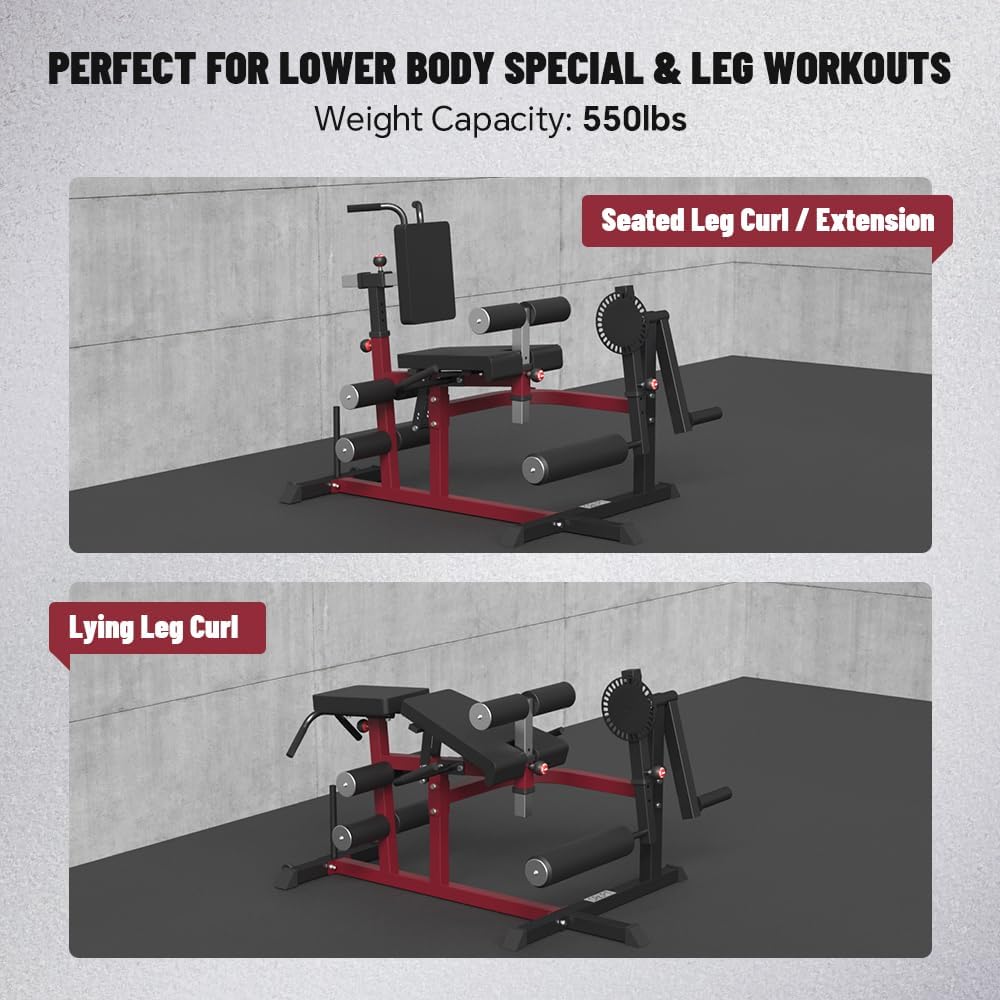 Curl, Leg Extension Plate Home Specialty Exercise Bench Machine Extension Leg Machine, Thigh Loaded Seated/Horizontal/Lying in and Curl Leg for Adjustable Body Gym for and Rotary Lower Leg