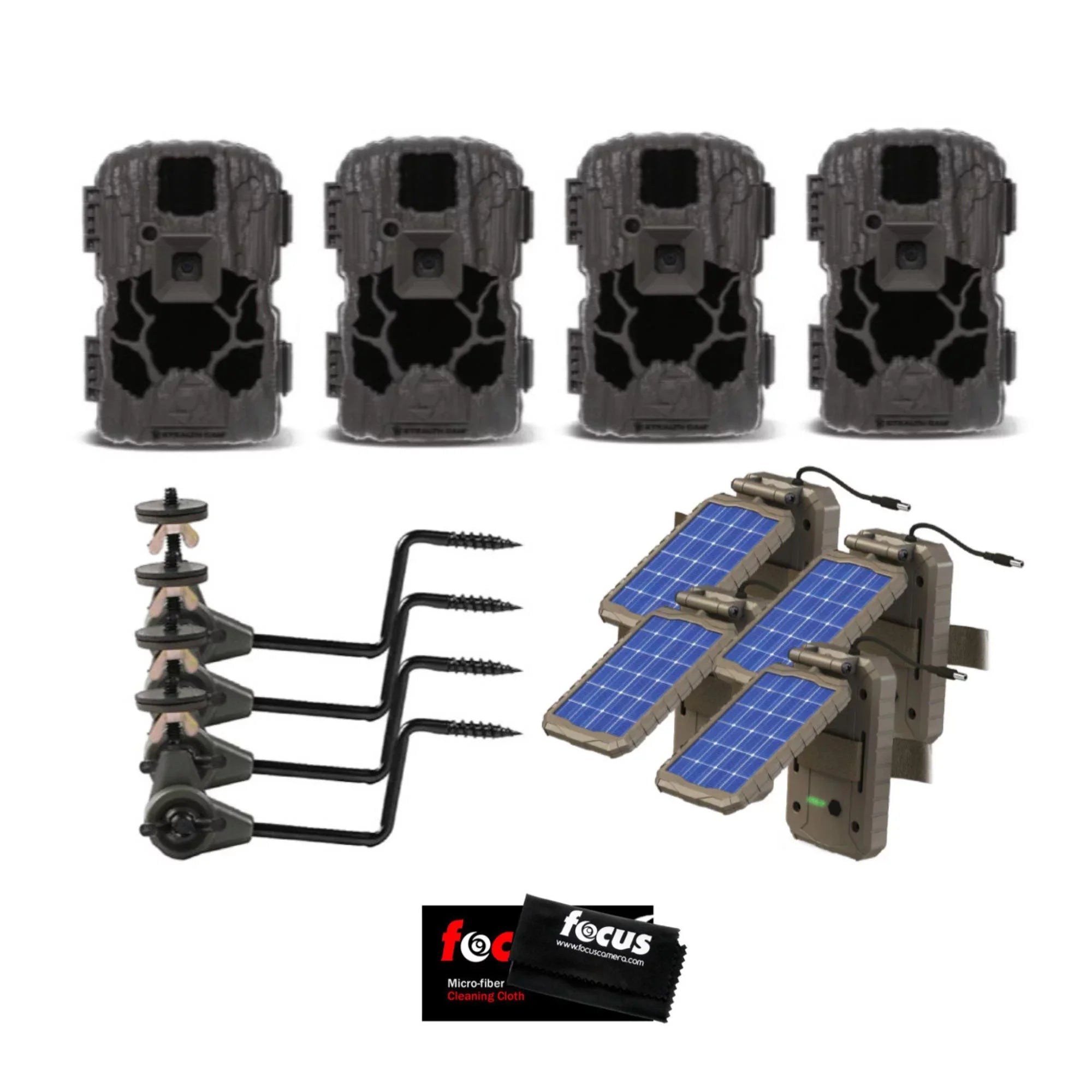 Battery Cam PXV26 and Trail Mount Prevue Camera 26MP Solar Bundle Stealth with