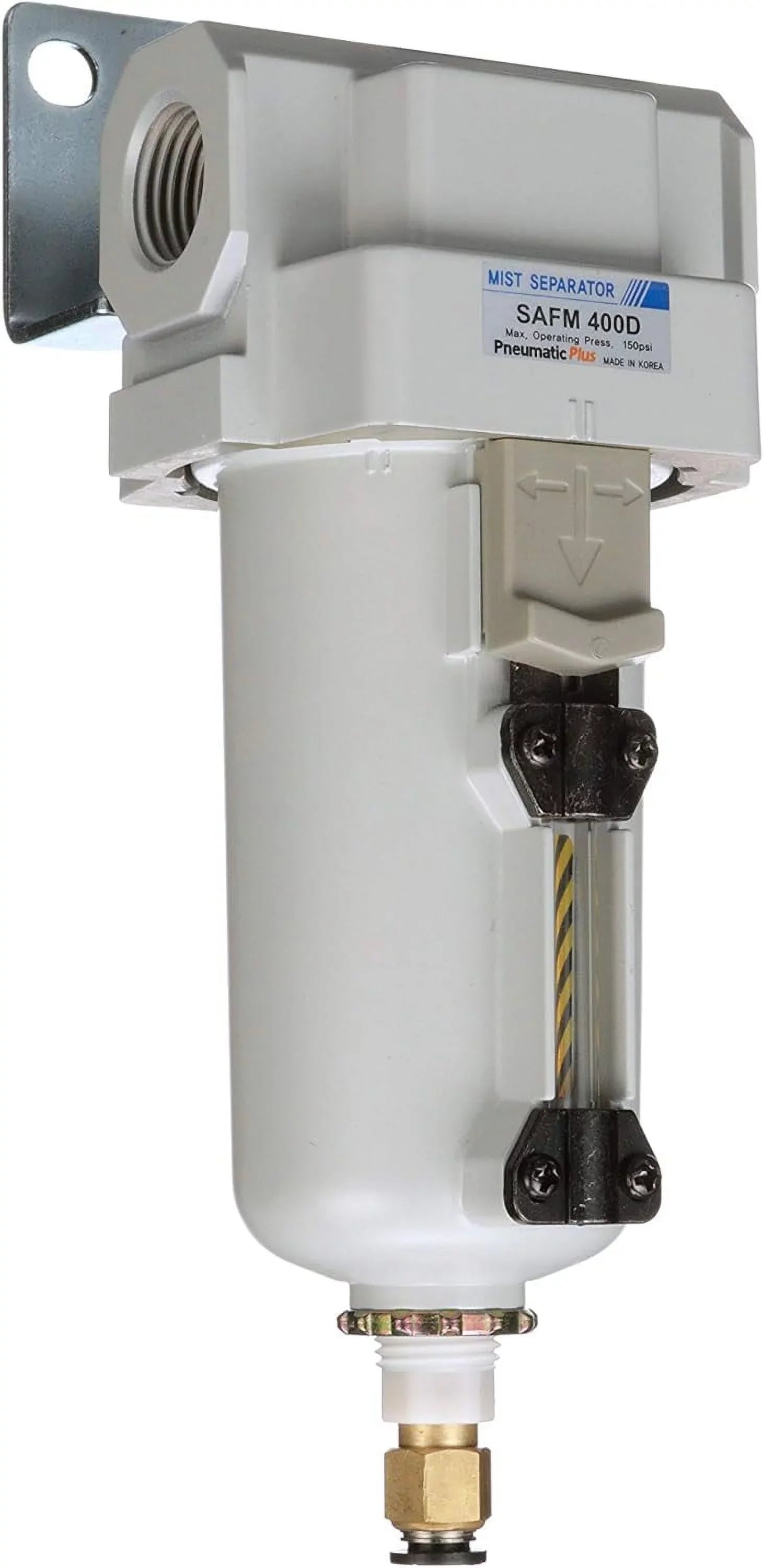0.1 metal bracket - 1/2" auto bowl, drain, air compressed npt micron, filter, coalescing