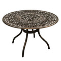 Lattice Ornate Outdoor in. Mesh Bronze Traditional 48 Table, Dining Aluminium Round