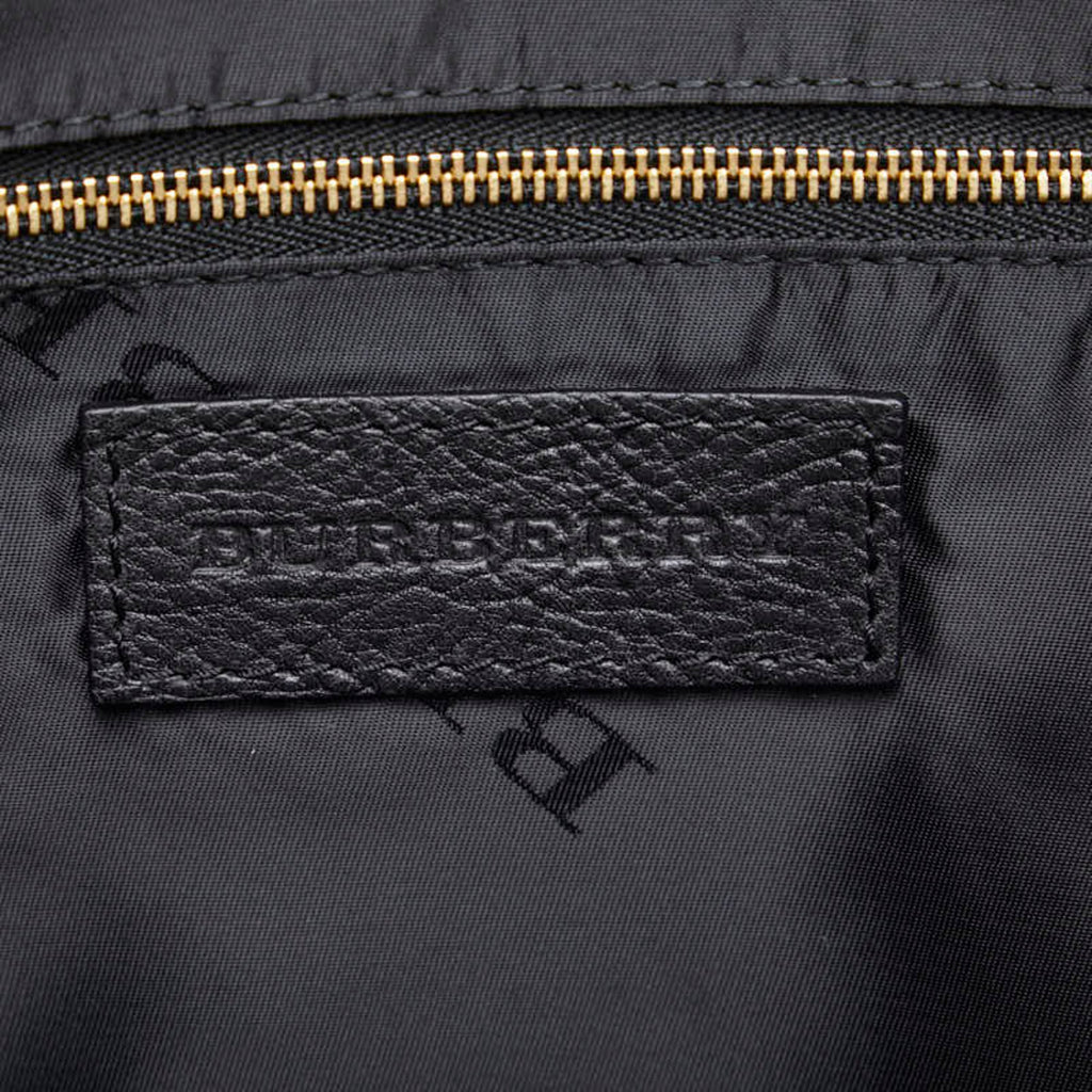 (Good) Burberry Women's Leather Calf Pre-Owned Bag BURBERRY Handbag Grain Side Belt Metal Shoulder Black