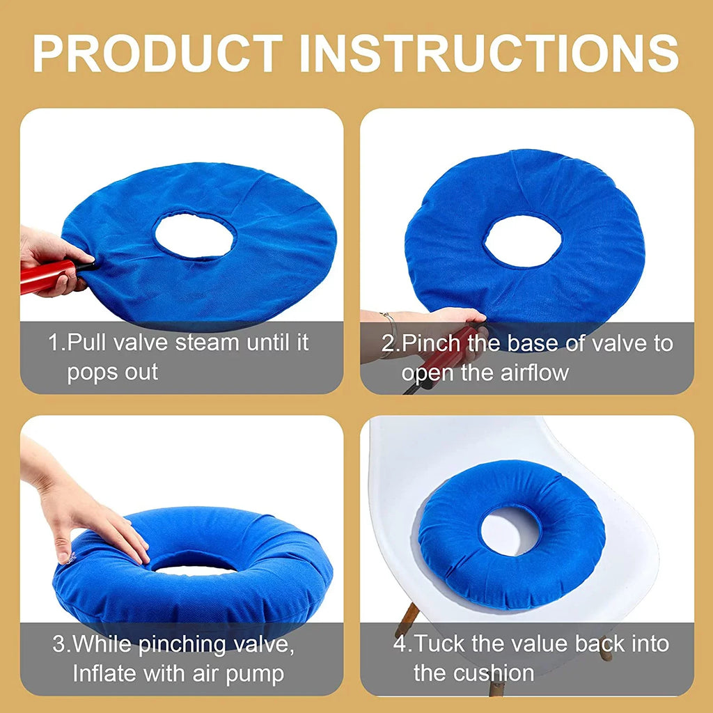 Pillow Pieces Inflatable Inflatable Ring 2 Donut Cushion Inch Chair 15 Red) Cushion Cushion Home Donut Zonon Office Car, Seat Colors Portable Wheelchair (Blue, Cushion 2 Inflatable Round for