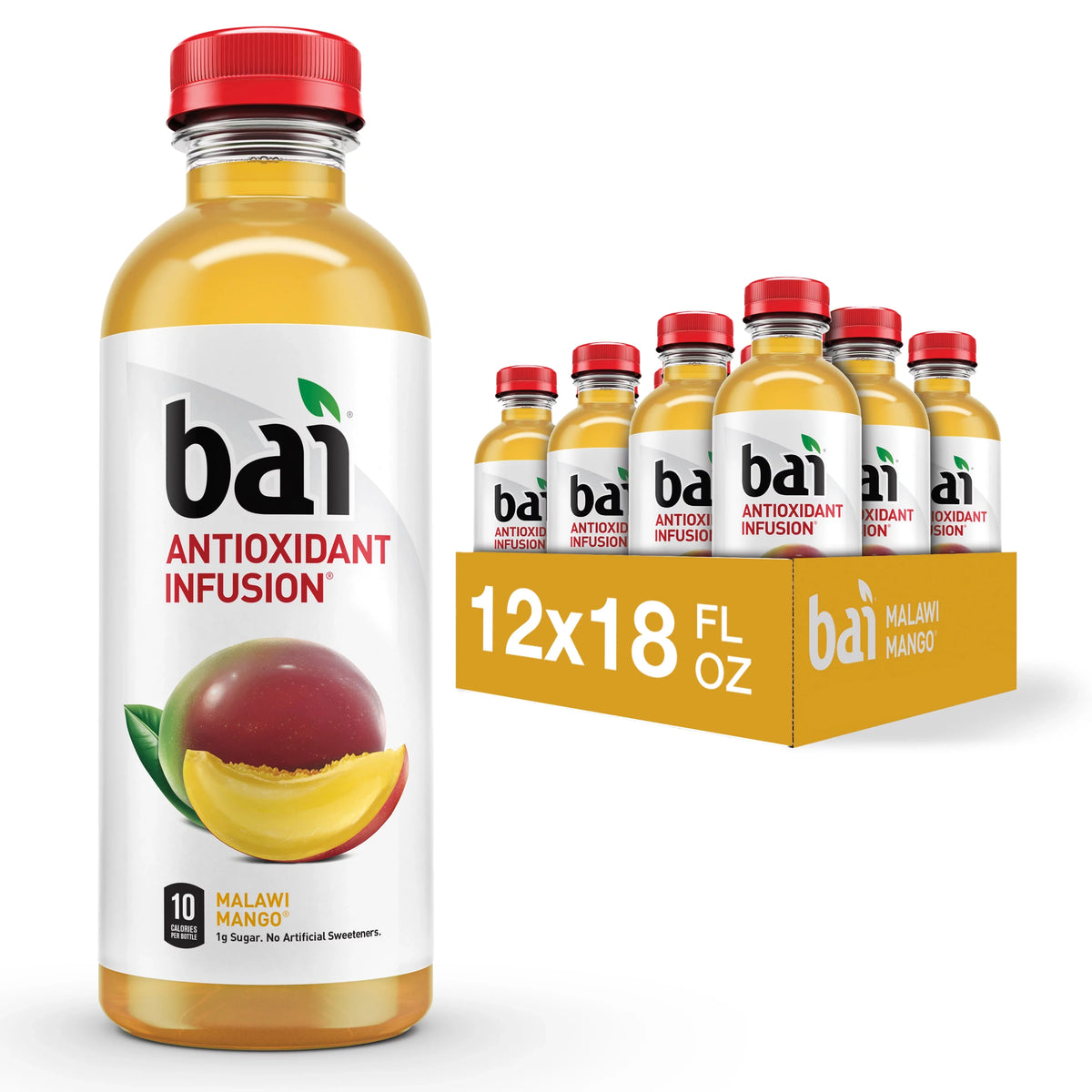 Antioxidant Malawi 12 Oz, Drink, Mango, Fl Gluten-Free, Bottles Pack Bai Infused 18