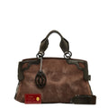 Pre-Owned Cartier Ladies CARTIER Handbag Marcello (Good) Leather Suede Brown