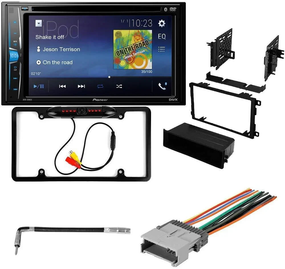 Pioneer for / Backup KIT2382 Car Installation Din i-370 Isuzu Mounting DVD 2007-2009 Bluetooth in-Dash Touchscreen, Multimedia - Double Bundle Kit and Camera, with Kit Stereo