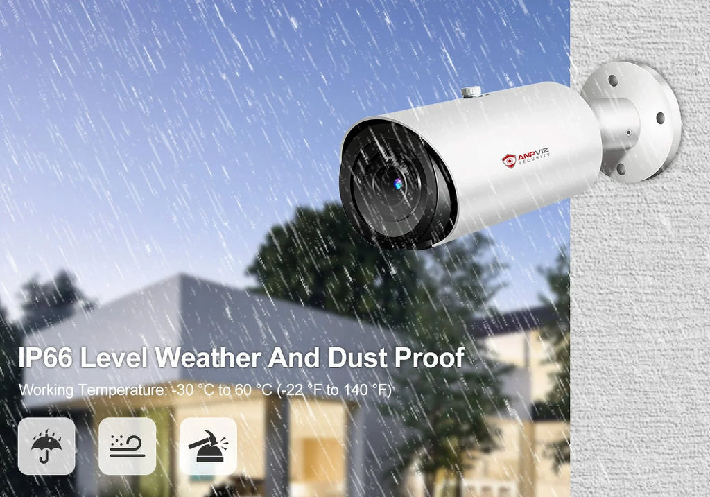 30M Mic Human Zoom IR ANPVIZ H.265 in Built Detection Vehicle Camera IP66 Bullet Support 4X Distance Camera 5MP