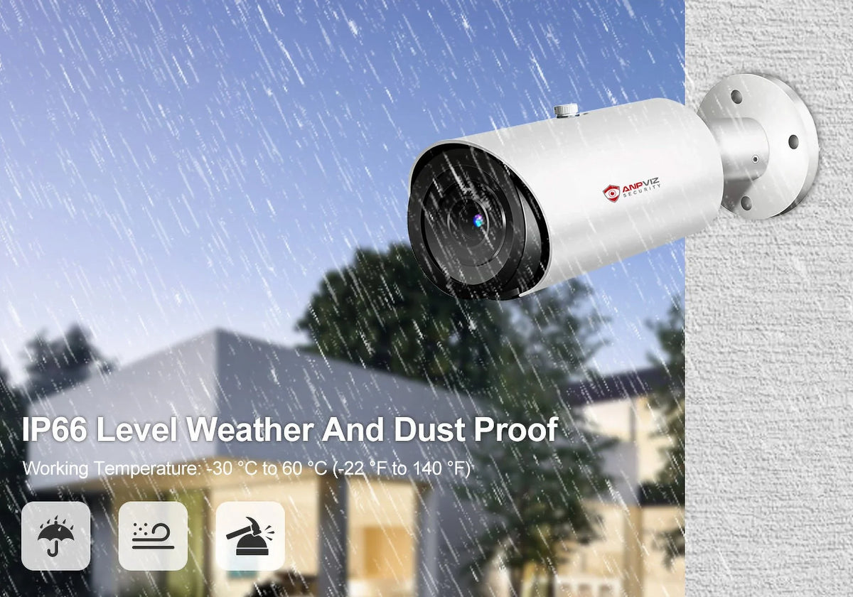 30M Mic Human Zoom IR ANPVIZ H.265 in Built Detection Vehicle Camera IP66 Bullet Support 4X Distance Camera 5MP