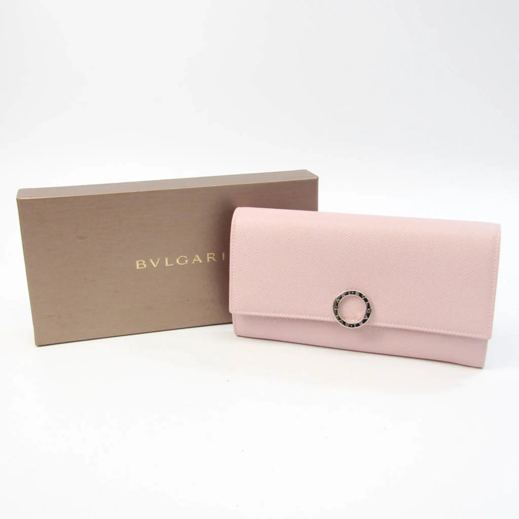 (bi-fold) Pre-Owned Bvlgari 30415 Long Pink Leather Bvlgari Wallet Women's Bvlgari (Good)