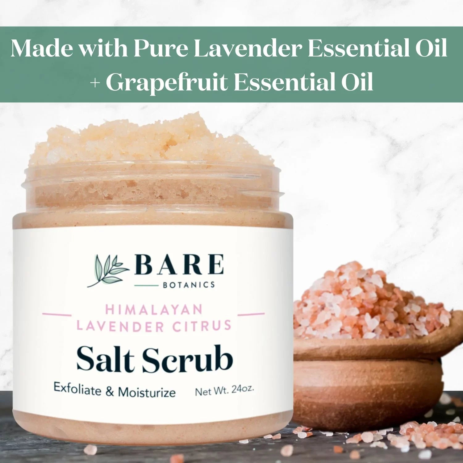 Body Scrub Lavender Himalayan Salt Bare Citrus Scrub oz 24 Botanics