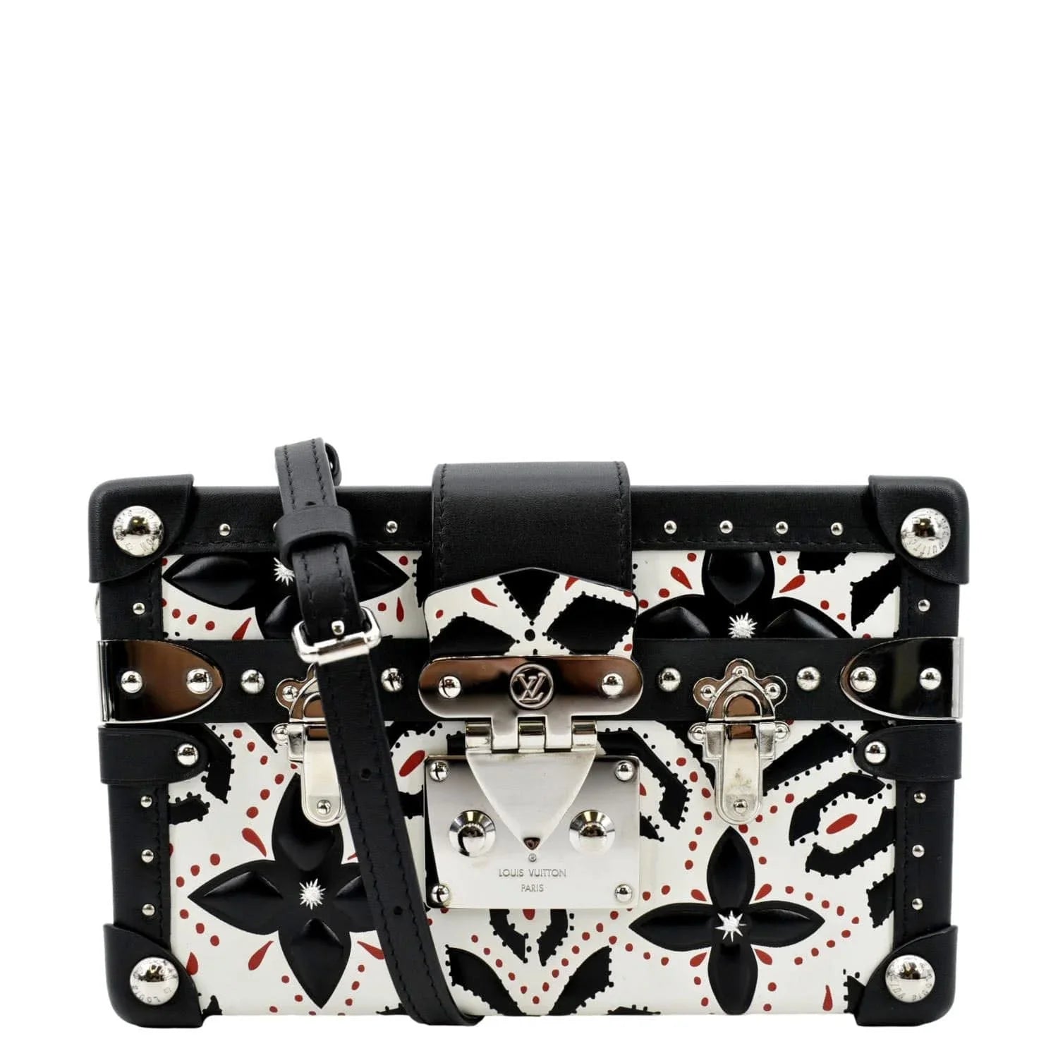 Crossbody Leather Malle VUITTON Print Pre-owned LOUIS Graphic Bag Black/Multicolor Petite