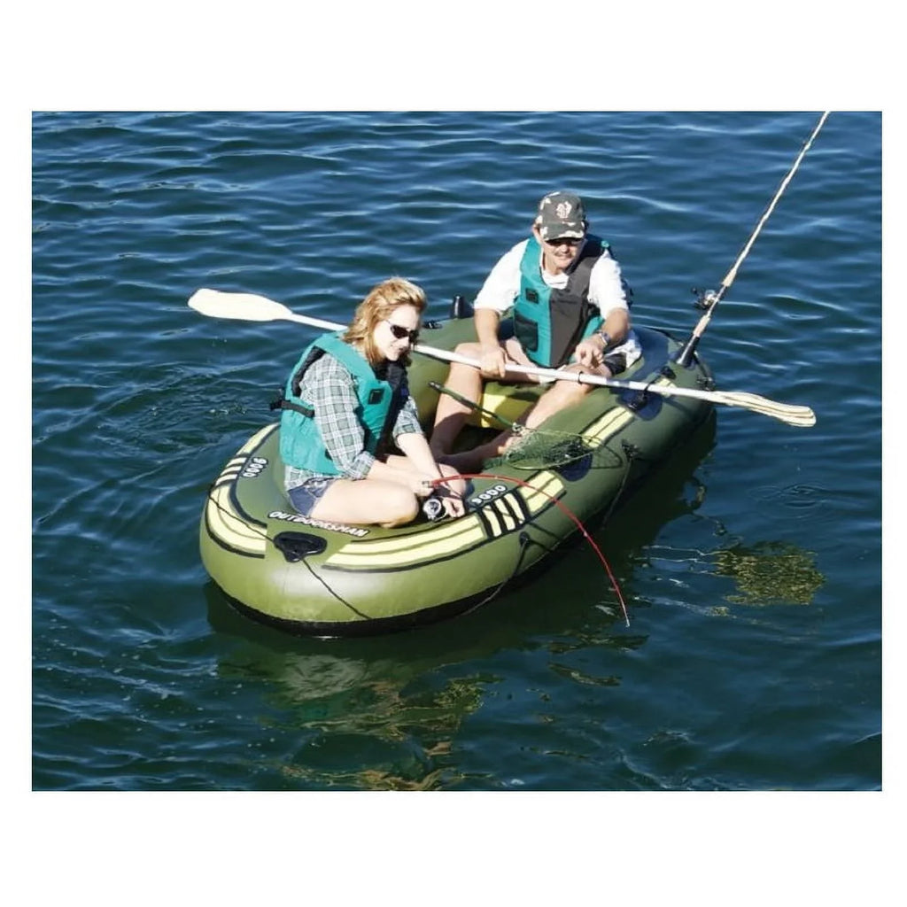 Central Boat Fishing Black Inflatable -12' 6-Person Float - Green Swim and