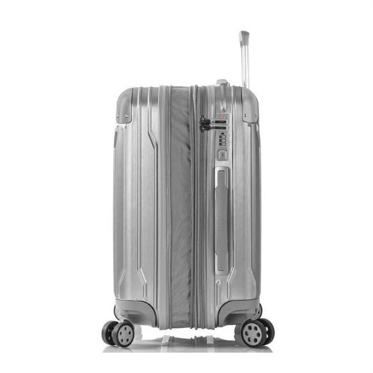 Expandable, Spinner System Combination Telescopic Heys Carry-On Luggage 21-Inch Lock, Handle TSA with Wheels Xtrak Silver Lightweight,