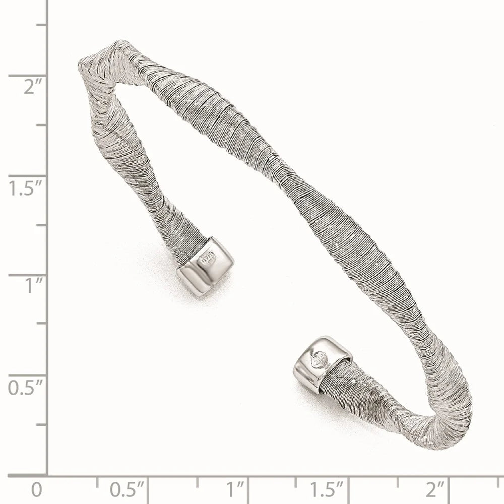 for Sterling Silver Cuff Twisted & Auriga Textured Bracelet Women 925
