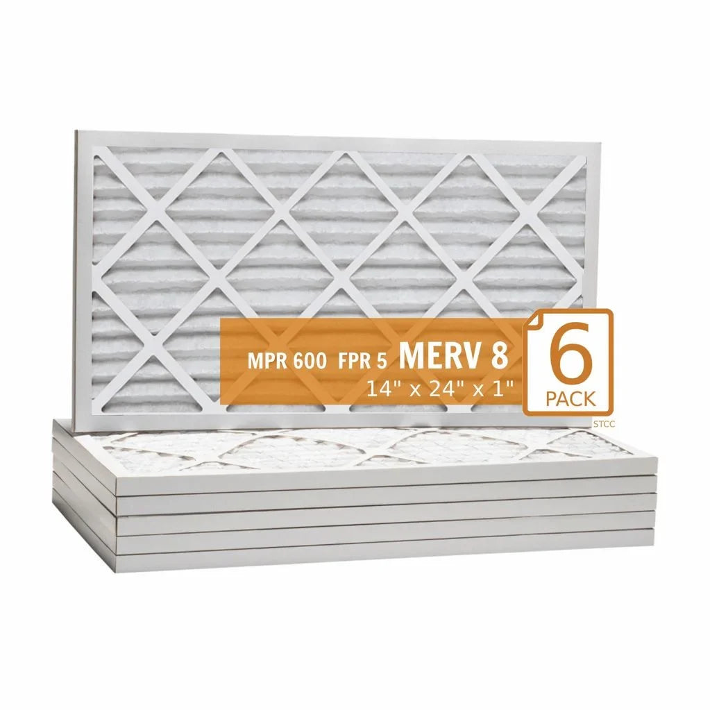 Key (6 Pleat MERV Pack) - 8 Purolator Air Filter 14x24x1