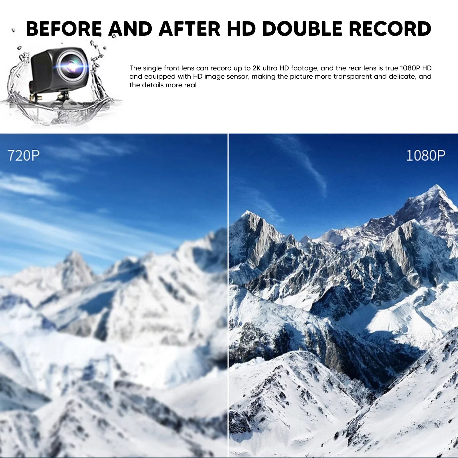 Recorder 12"Dual Kits Mirror Night Car Camera Cam Dash View Rear Video DVR GPS