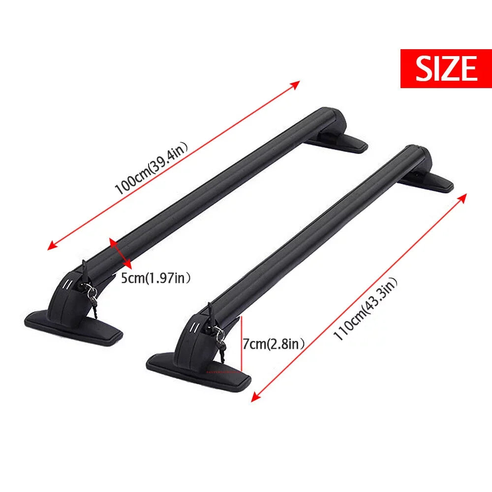 Rack Universal ZXMT Rail Luggage Carrier Baggage 2Pcs Fit Car Cross Roof for