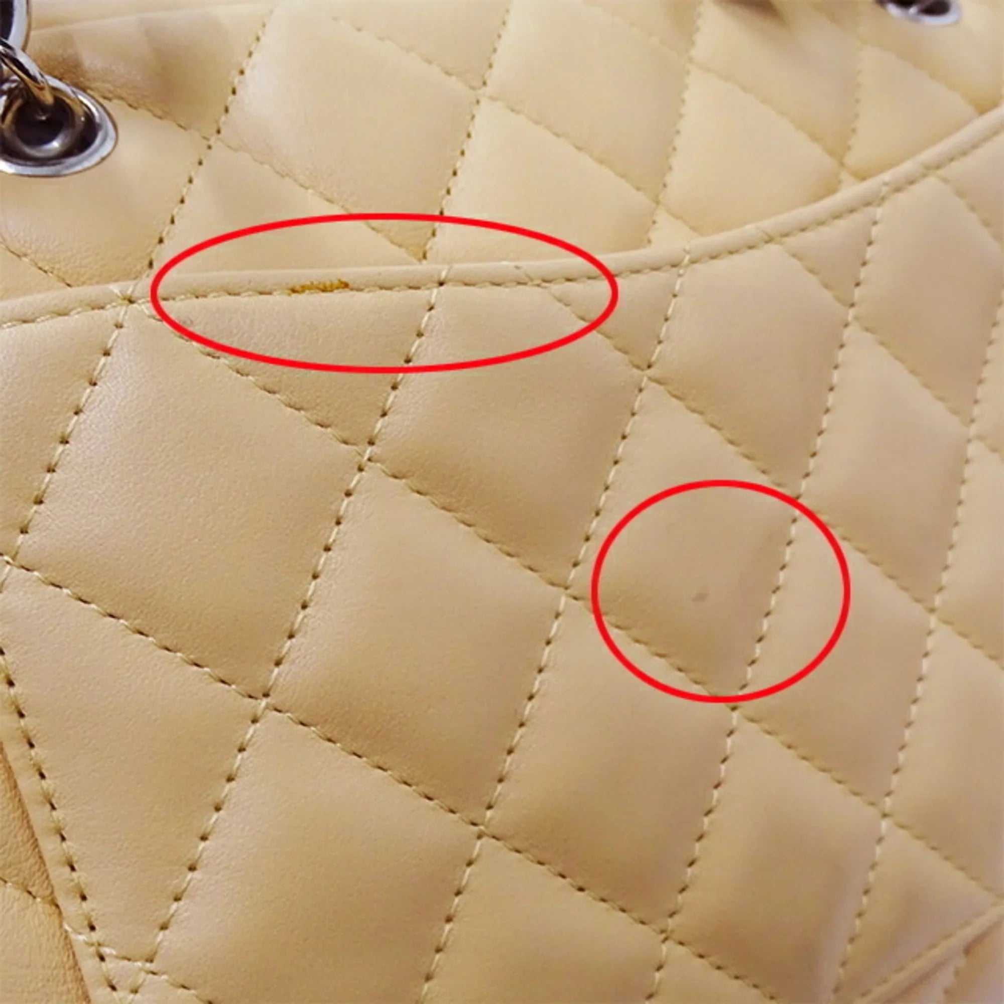 (Fair) Handbag CHANEL Bag Cambon Black Pre-Owned Beige Women's Lambskin