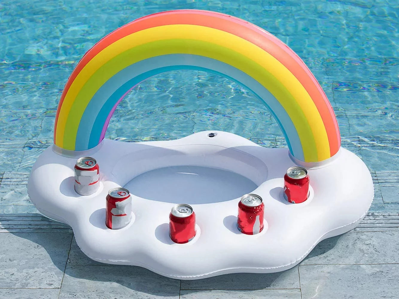Water Rainbow Decorations Cloud Drink Beverage Fun Floating Holder Inflatable