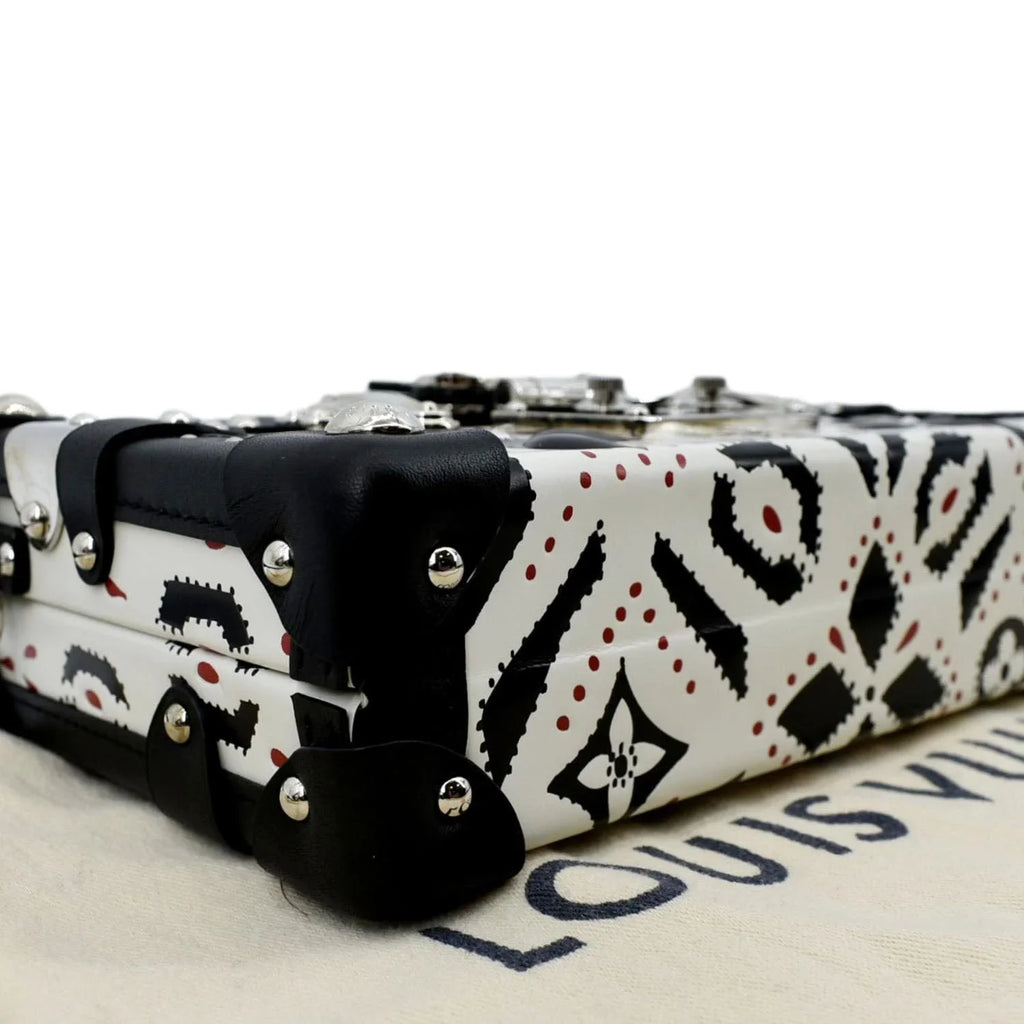 Crossbody Leather Malle VUITTON Print Pre-owned LOUIS Graphic Bag Black/Multicolor Petite