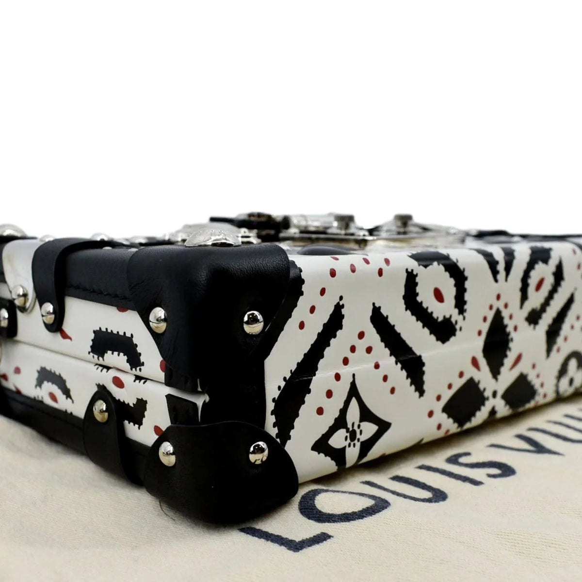 Crossbody Leather Malle VUITTON Print Pre-owned LOUIS Graphic Bag Black/Multicolor Petite