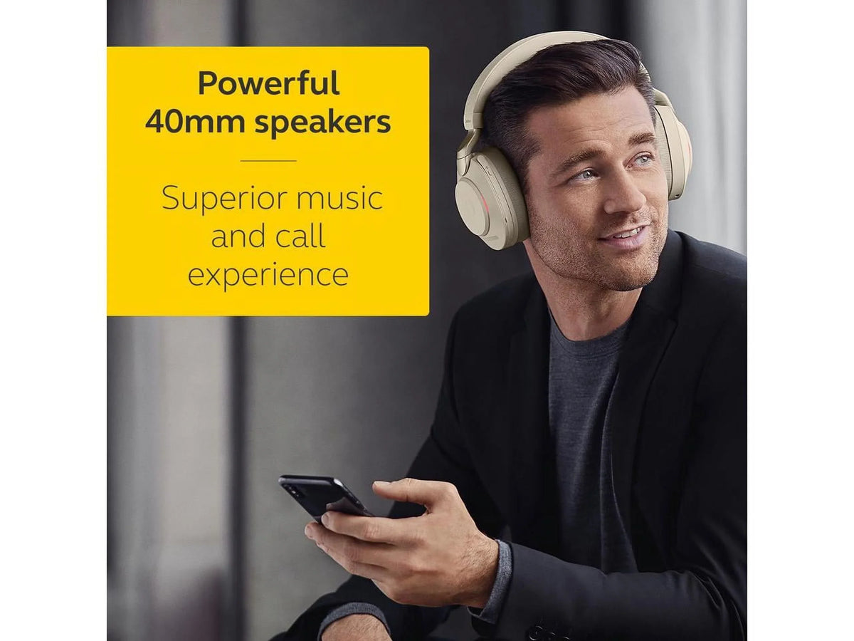 MS Music USB-C - Evolve2 Teams / Beige Jabra Headset Wireless Headphones - 85 Stereo