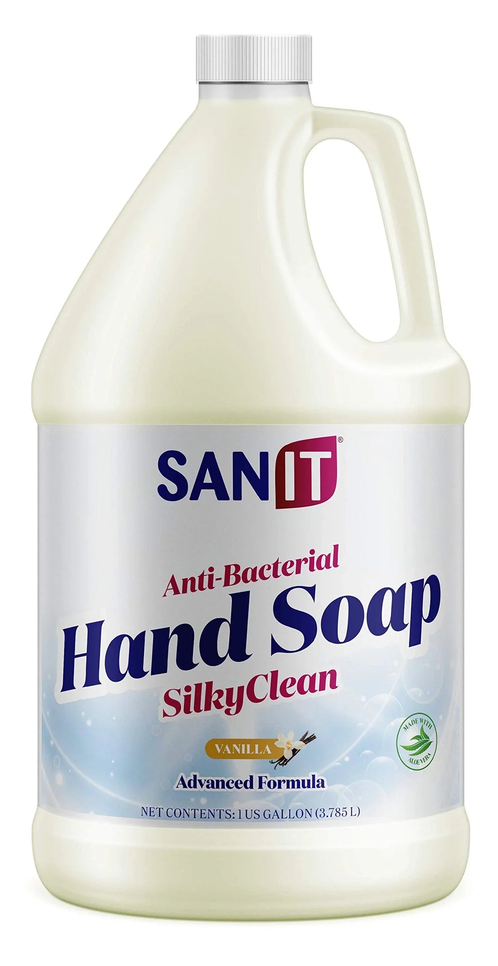 Hand - Gallon Formula Oil Refill Coconut and Sanit Clean Aloe Soap Gel Liquid Wash Hand with Vera Silky in Made Advanced Antibacterial Vanilla, - - All-Natural 1 Moisturizing USA,