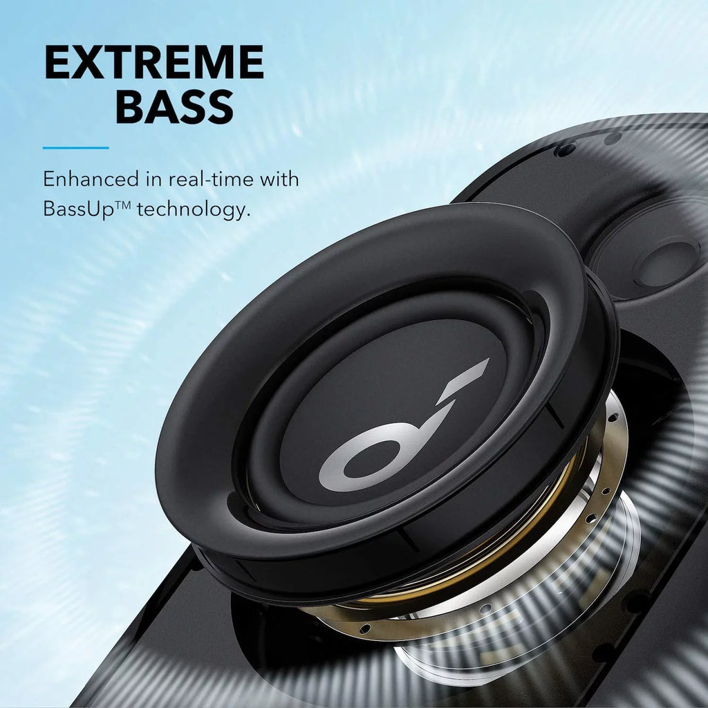 100+ 24H Sync Bluetooth with BassUp Speakers, Waterproof, Playtime, Go Outdoor Trance Technology, EQ, App Speaker Custom Soundcore