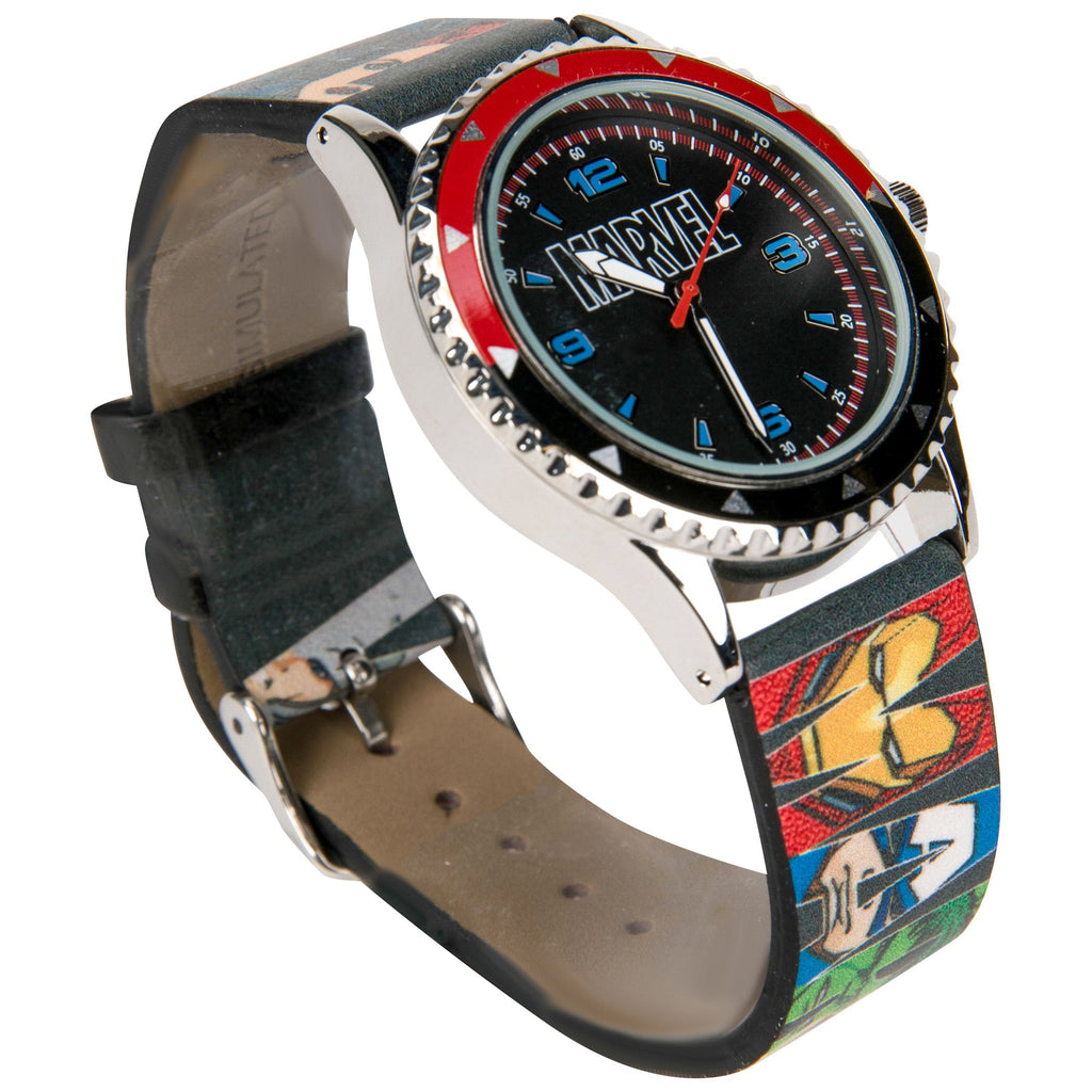 Watch Analog Marvel Logo Overlay Avengers