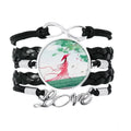 Rope Verlion Bracelet Accessory Watercolor Style Wristband Chinese Knitting Twisted Love Leather Aquamarine