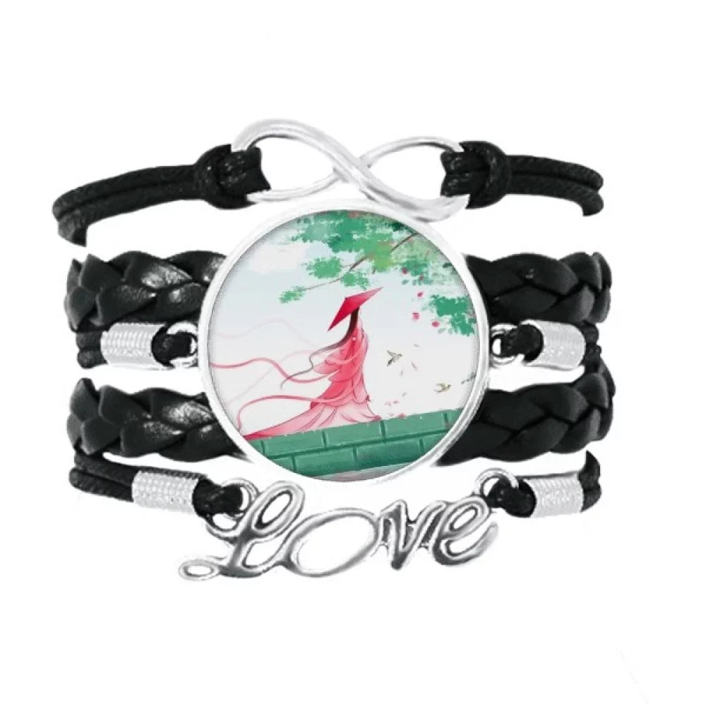 Rope Verlion Bracelet Accessory Watercolor Style Wristband Chinese Knitting Twisted Love Leather Aquamarine
