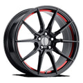 PR193 Machined 193RS-296530 20X9in Gloss Aluminum Finish, OE Red Creations Black Rim