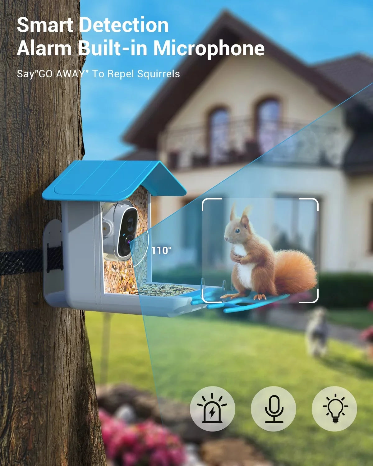 Videos House Auto Wireless Bird Security Camera, Bird Capture Outdoor Feeder with Bird Camera Solar Battery Feeder 1080P with Smart TMEZON Powered