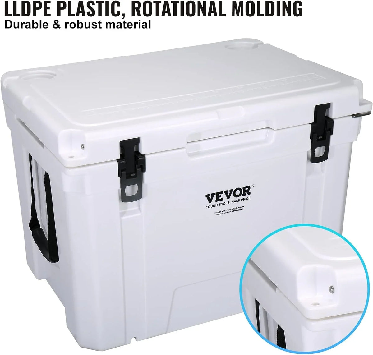Cooler Keeps HAOFEI Travel, Chest Duty Hard Box Camping, Retention Lunch Ice to Handle, Ice with Insulated up Outdoor, Ice Rotomolded Cooler, 25/33/45/65 for Portable qt, 6 Days Heavy for