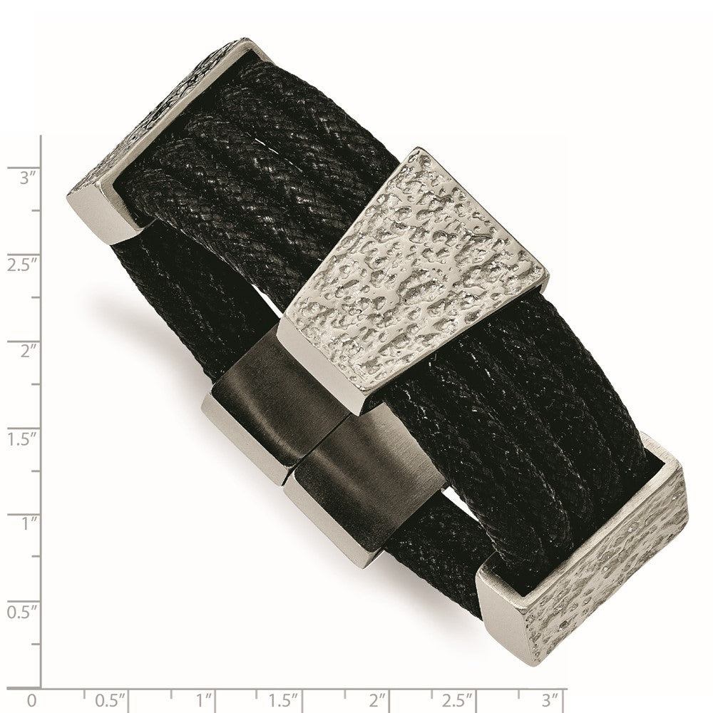 Multi-strand Stainless and Steel mm Fancy in Polished Cord 8 Textured Bracelet