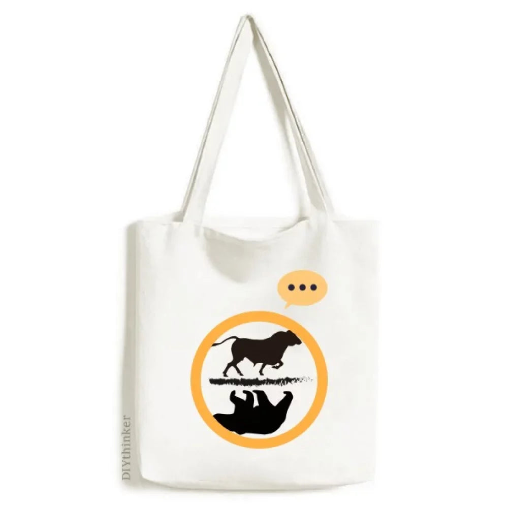 Sack Bull Expression Shoulder Tote Reflection Bag Stock Market Canvas