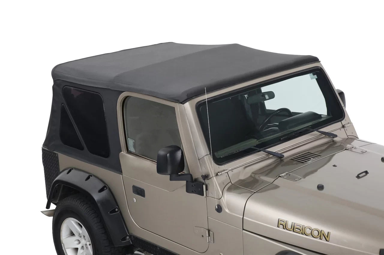 Replacement Premium Jeep Diamond Without Windows Doors Top OVS Fits Upper With King 4WD TJ Soft Tinted 14010235 Wrangler 1997-2006 Black