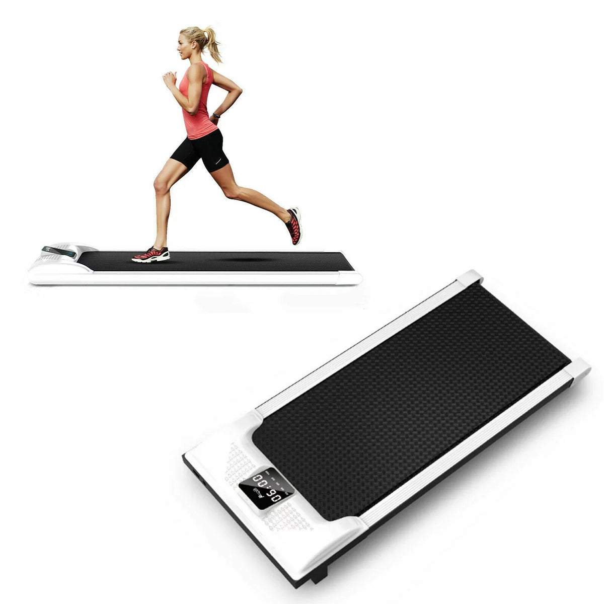 for Loyalheartdy 0.65HP LED Office Under Display LED Running Machine Treadmill Jogging 1-6km/H Portable Desk with Pad Home Walking Electric