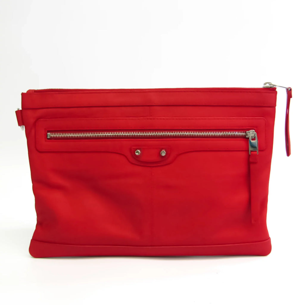 Color Pre-Owned Clutch 273022 Balenciaga (Good) Leather Women's Bag Red