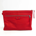 Color Pre-Owned Clutch 273022 Balenciaga (Good) Leather Women's Bag Red