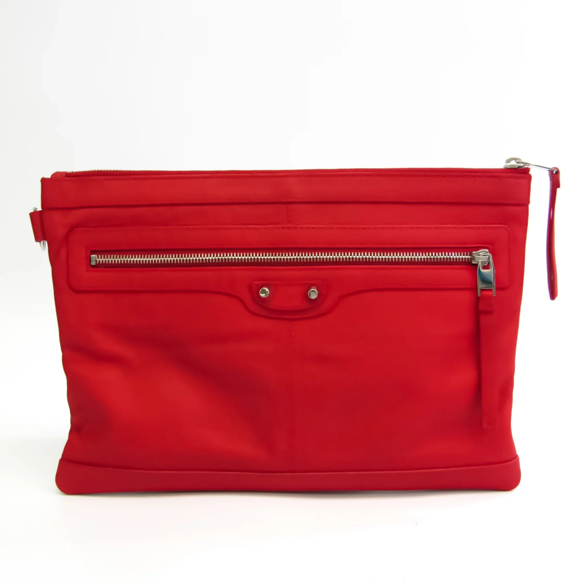 Color Pre-Owned Clutch 273022 Balenciaga (Good) Leather Women's Bag Red