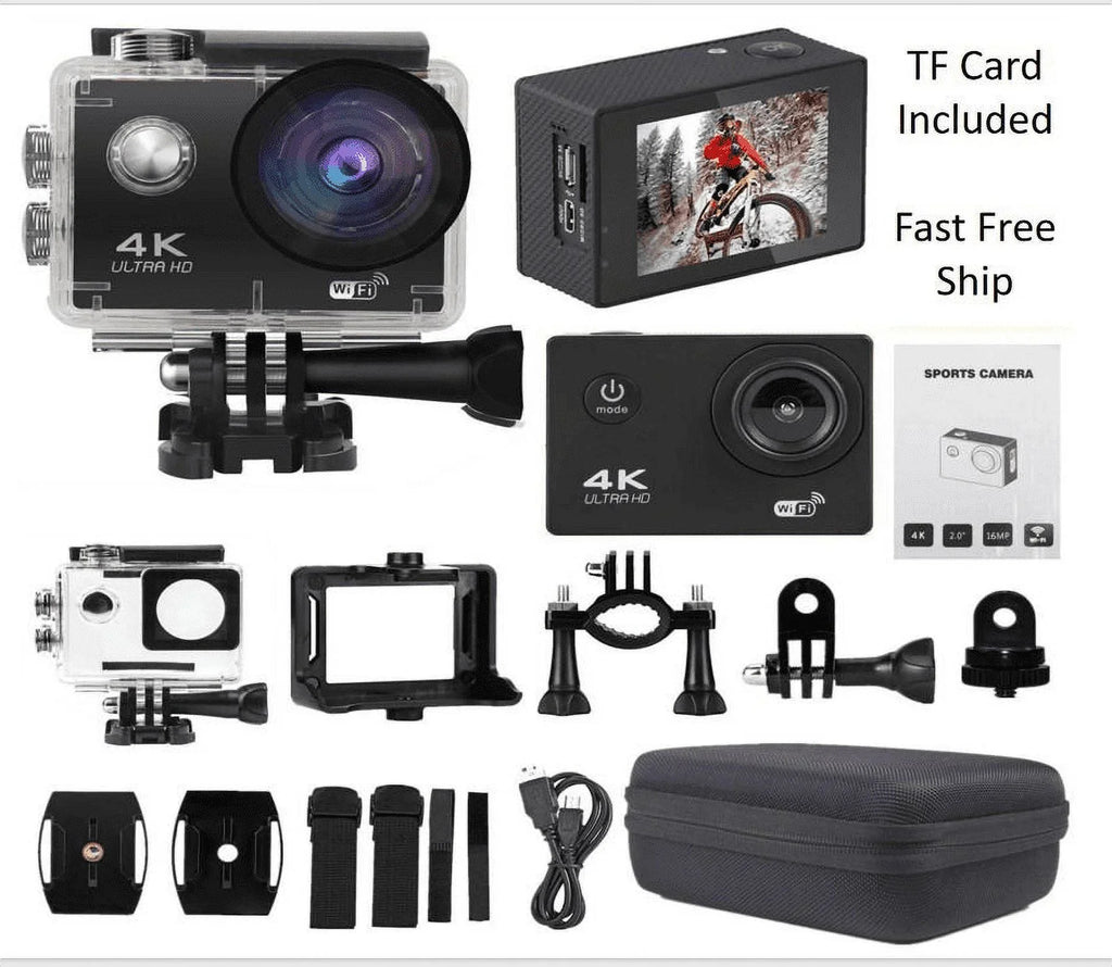 30M Camera Camera Included TF HD Card, Waterproof, Action Case Under 1080P Carry Battery, Sports