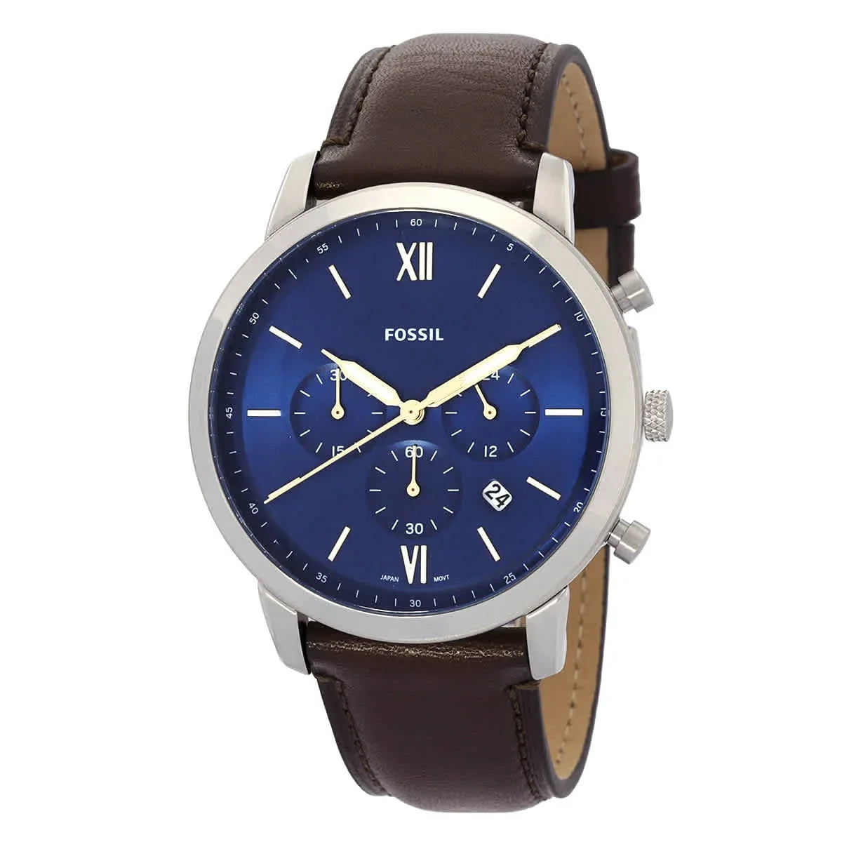 Dial Bracelet Fossil and Set Box FS6018SET Men's Quartz Blue Watch Neutra Chronograph