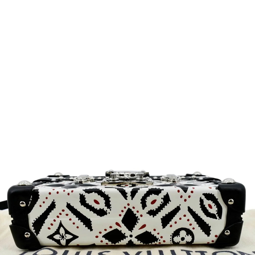 Crossbody Leather Malle VUITTON Print Pre-owned LOUIS Graphic Bag Black/Multicolor Petite