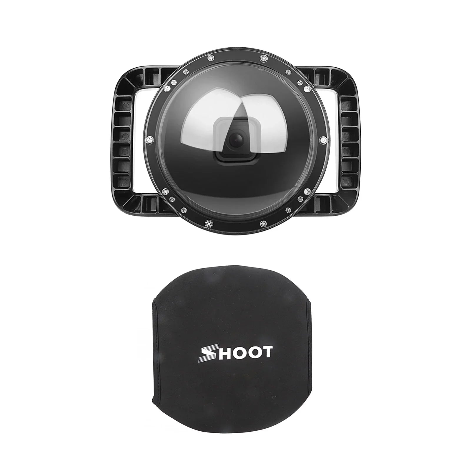 Port Wide Dual Black XTGP559, SHOOT and 45m 180° 9 Handle, Waterproof for Dome Waterproof, Case 10 Angle