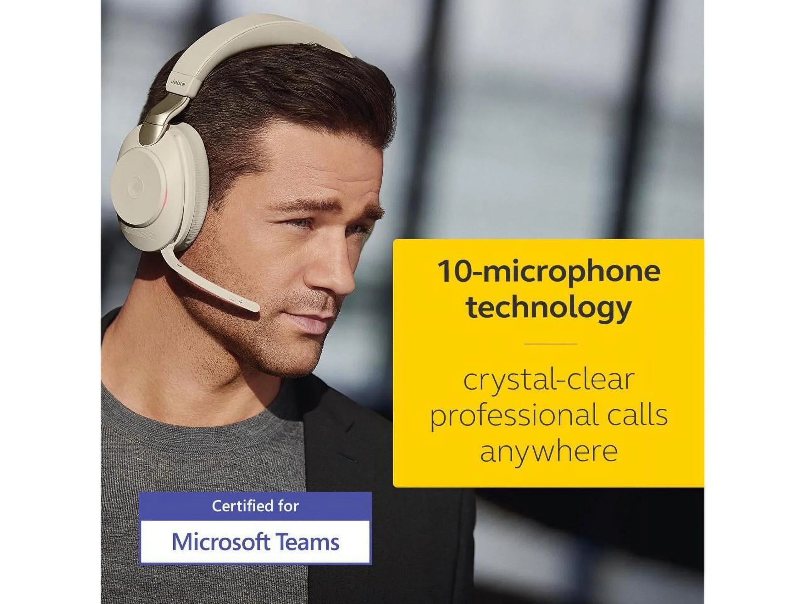 MS Music USB-C - Evolve2 Teams / Beige Jabra Headset Wireless Headphones - 85 Stereo