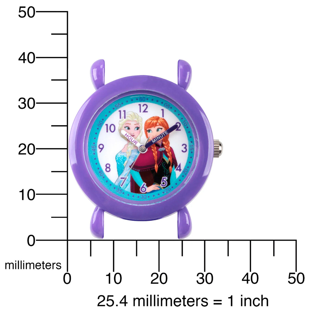Anna Frozen and Purple Teacher Elsa Time Girls' Plastic Silicon Strap Watch, Purple