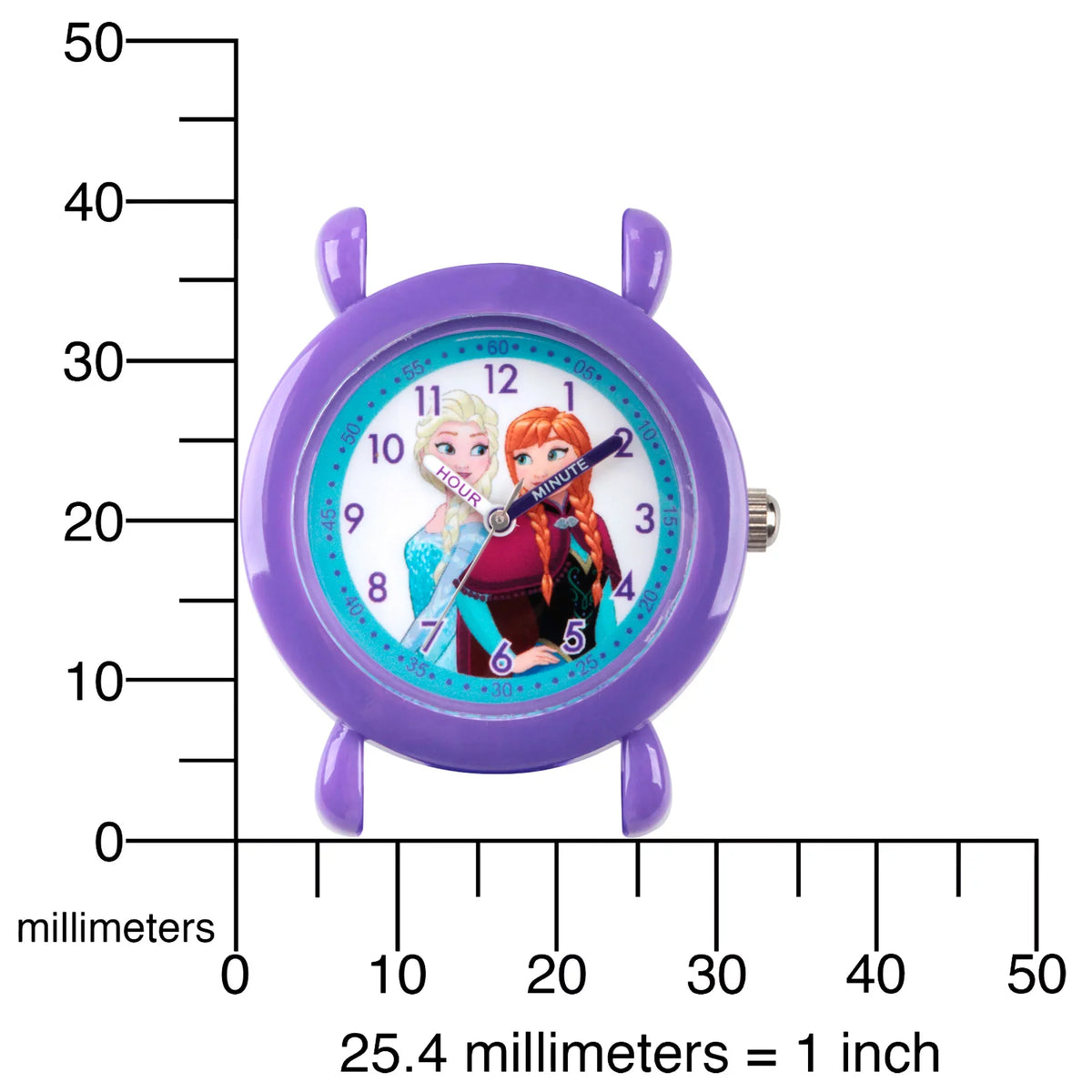 Anna Frozen and Purple Teacher Elsa Time Girls' Plastic Silicon Strap Watch, Purple