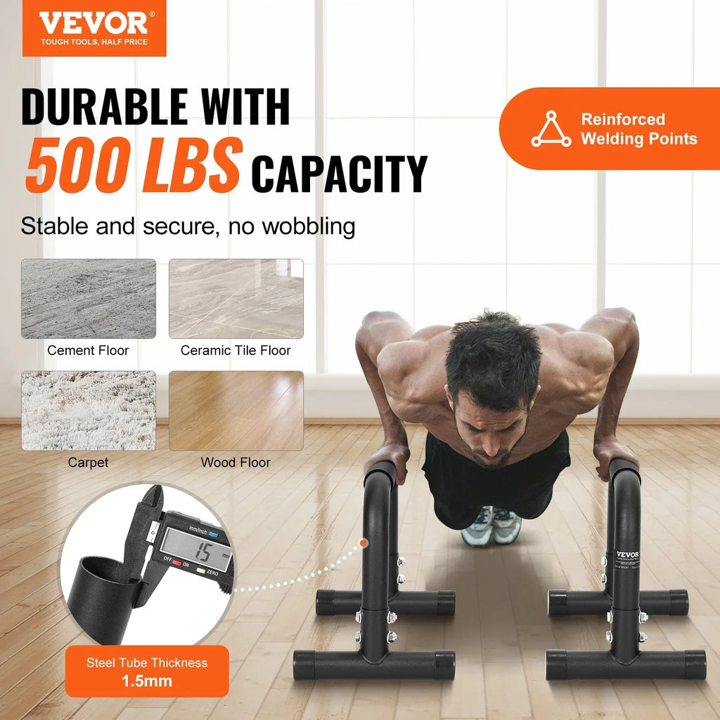Bars, Capacity, for Home Strength Stabilizers 500 and Outdoor Ideal Gym, with - Training Fitness VEVOR Dip lbs Office, Heavy-Duty Workout Stand