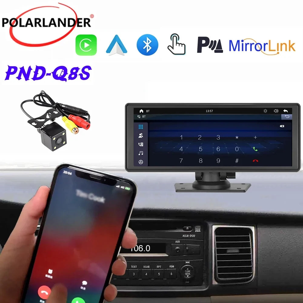 Bluetooth Inch Carplay&Android Auto with Camera TF Car Screen with Unit Stereo Wireless 9.3 Stereo,Newest Portable FM Player Transmitter,AUX, Touch Bluetooth/FM Navigation Car Synchronization/Rear